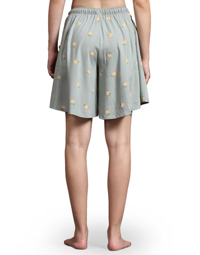 Culotte Shorts for Women-Grey Peach Art