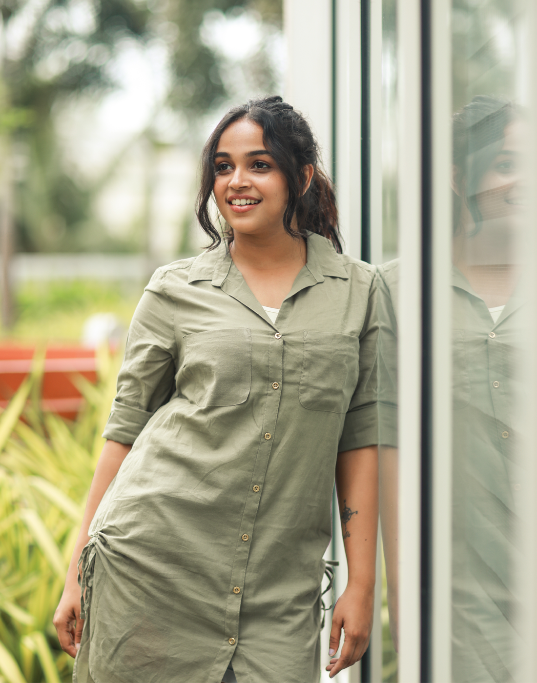 Plus size shop olive green shirt