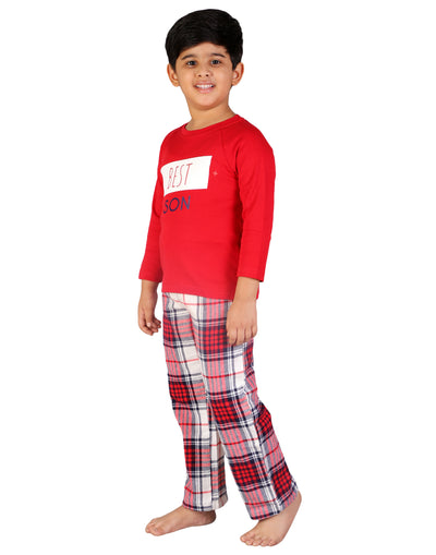 Pyjama Set for Boys-Red Checked