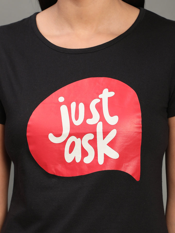 Nightwear Set -  Pink Stripes Just Ask Print