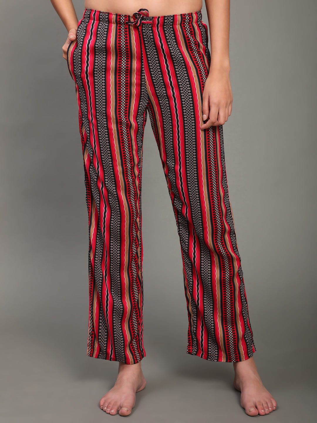 Nightwear Set -  Pink Stripes Just Ask Print