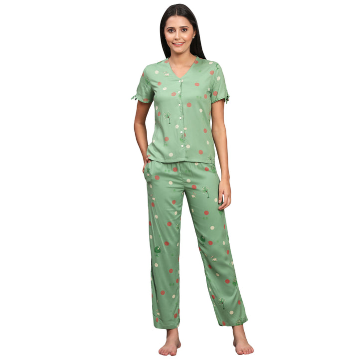 Nightwear Set - Green Pop Up Animal