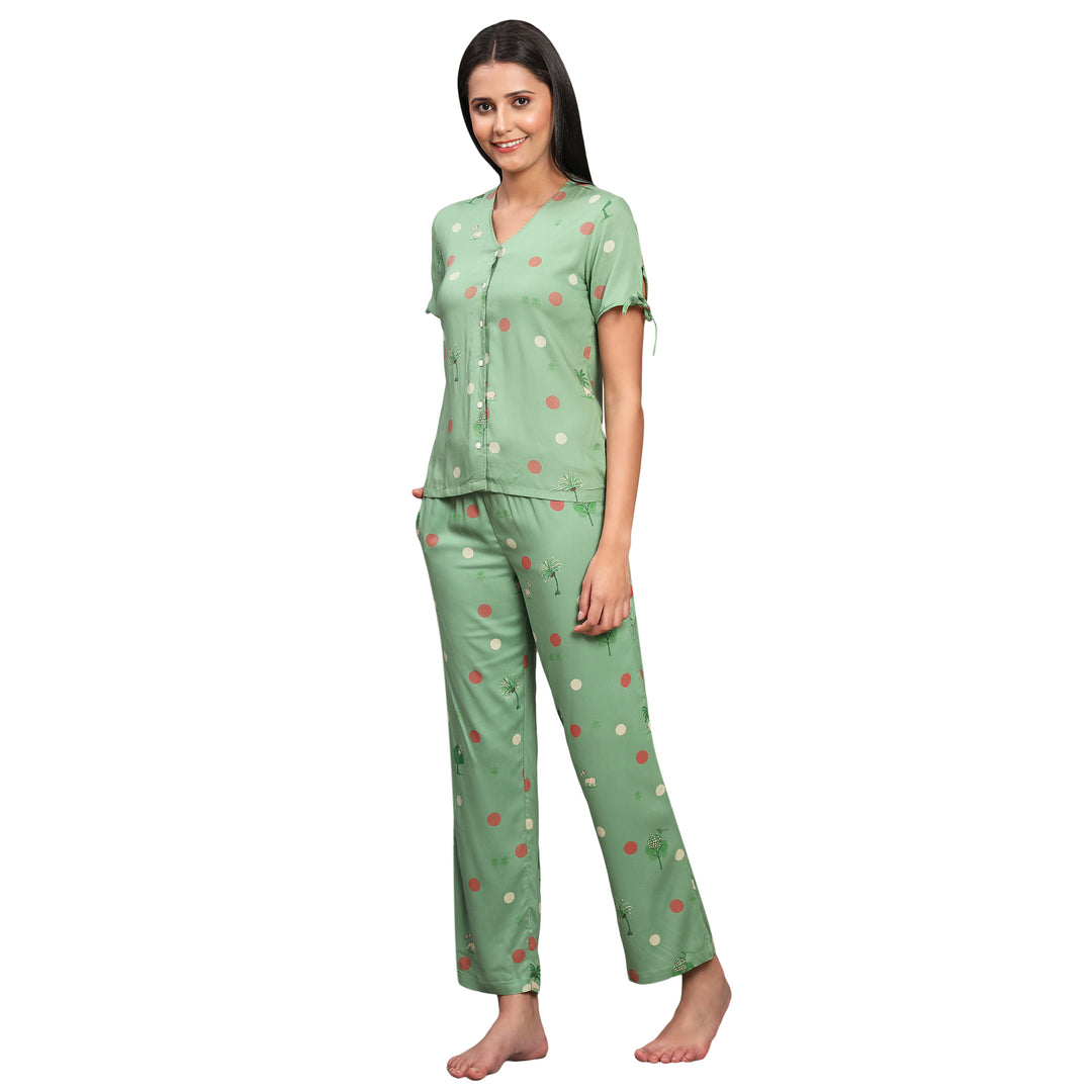 Nightwear Set - Green Pop Up Animal
