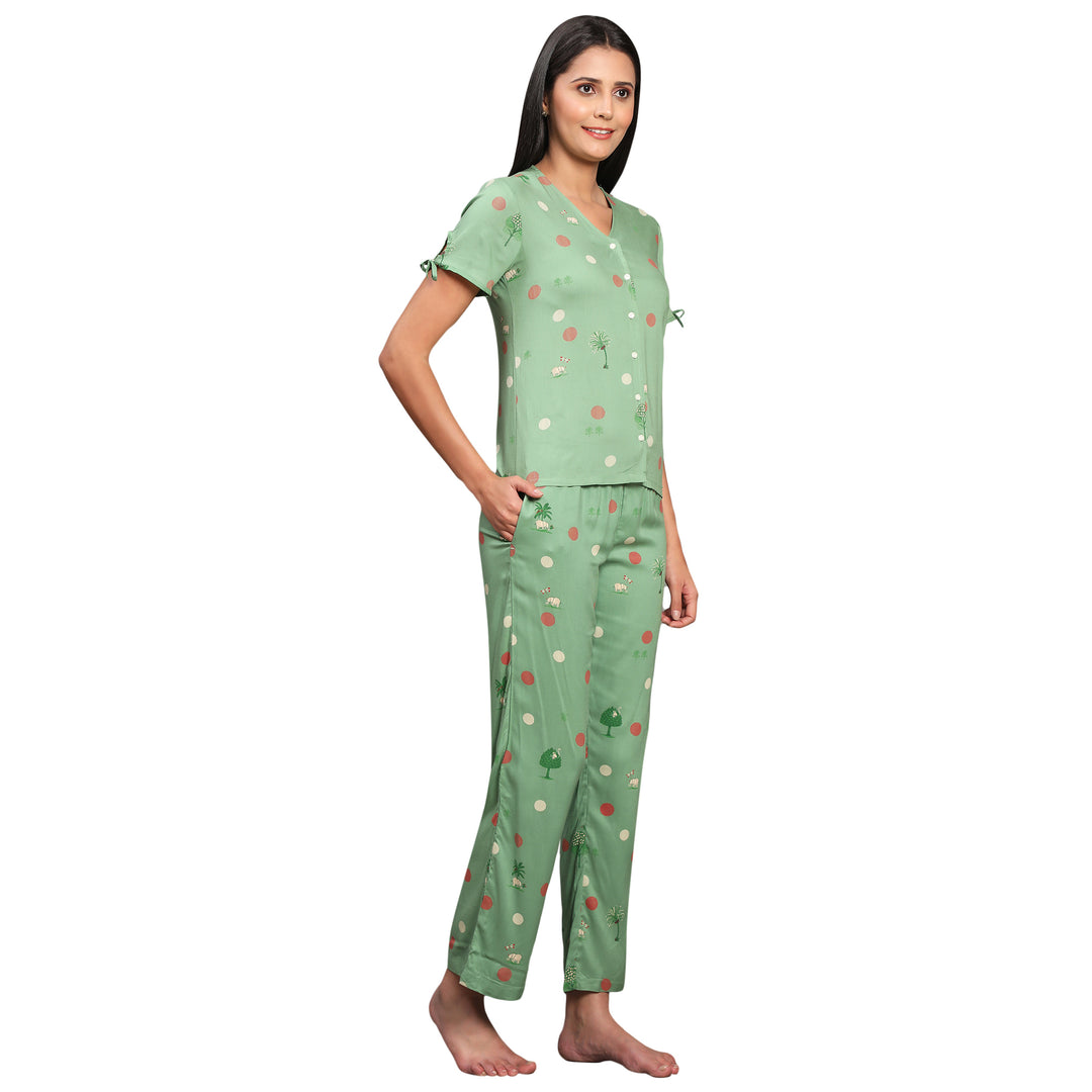 Nightwear Set - Green Pop Up Animal