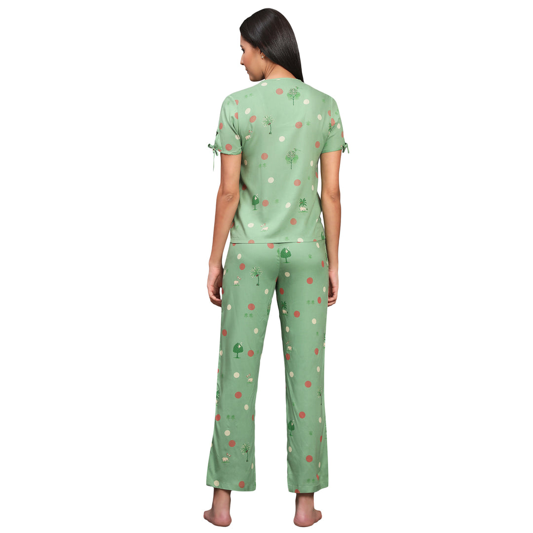 Nightwear Set - Green Pop Up Animal