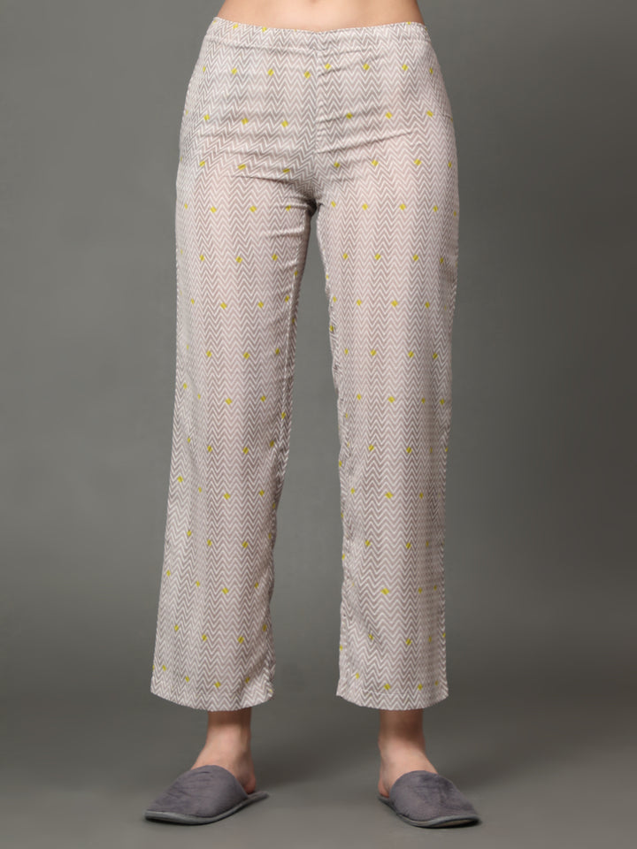Nightwear Set - Grey Chevron Print