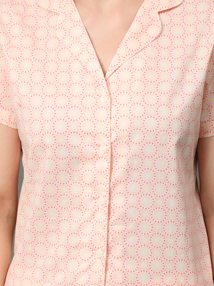 Nightwear Set - Orange Printed