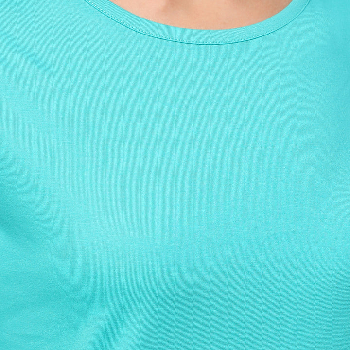 Nightwear Set - Green Solid Top & Red Checks