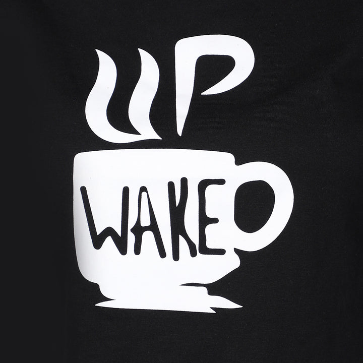 Nightwear Set - Black Wake Up Print