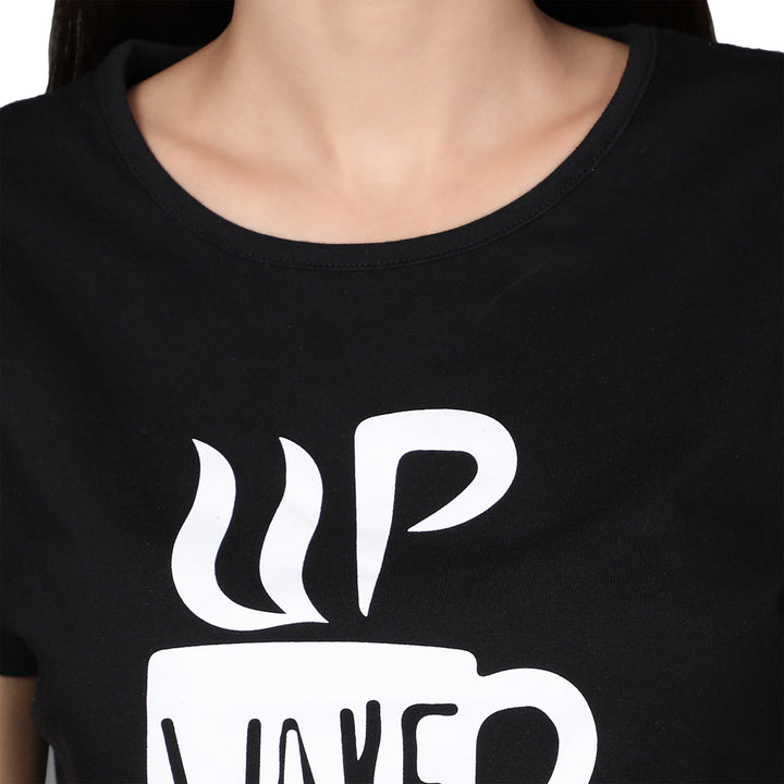 Nightwear Set - Black Wake Up Print