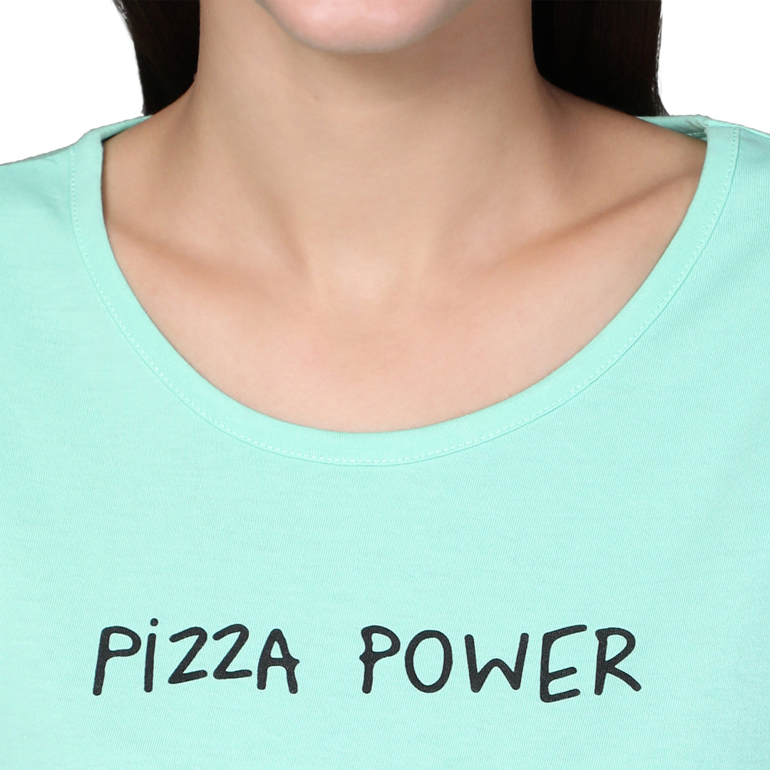 Nightwear Set -  Yellow Pizza Power Print