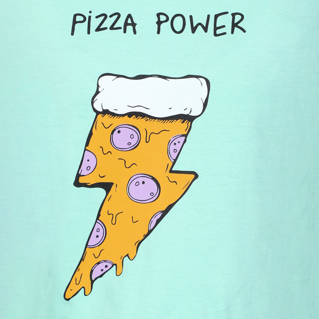 Nightwear Set -  Yellow Pizza Power Print