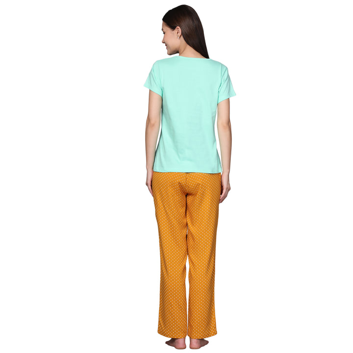 Nightwear Set -  Yellow Pizza Power Print