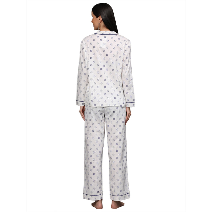 Nightwear Set - White Diamond Print