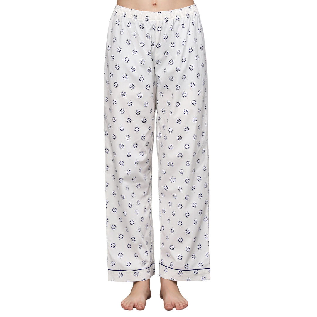 Nightwear Set - White Diamond Print
