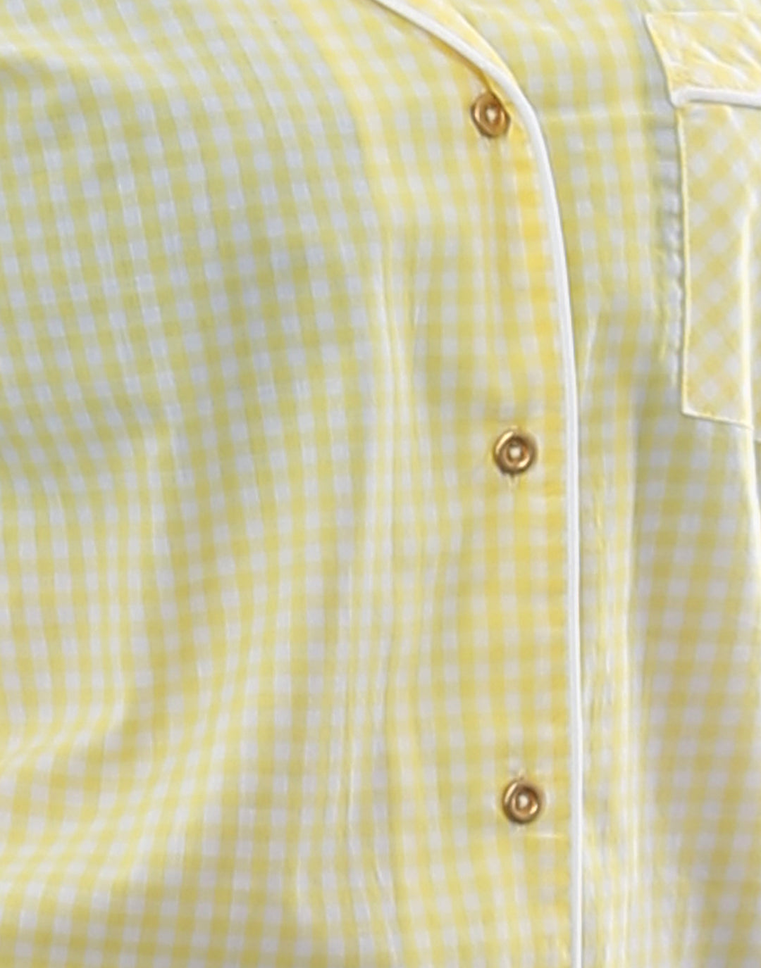 Nightwear Set -  Yellow And White Checked