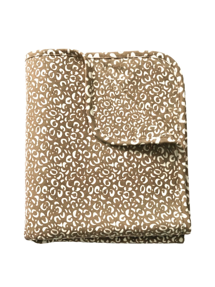 B STORIES Leopard Print Cotton Knit Throw Blanket | Soft, Breathable & Lightweight | All Season Couch, Bed & Sofa Throw | 81x59 Inches | 180 GSM | Brown