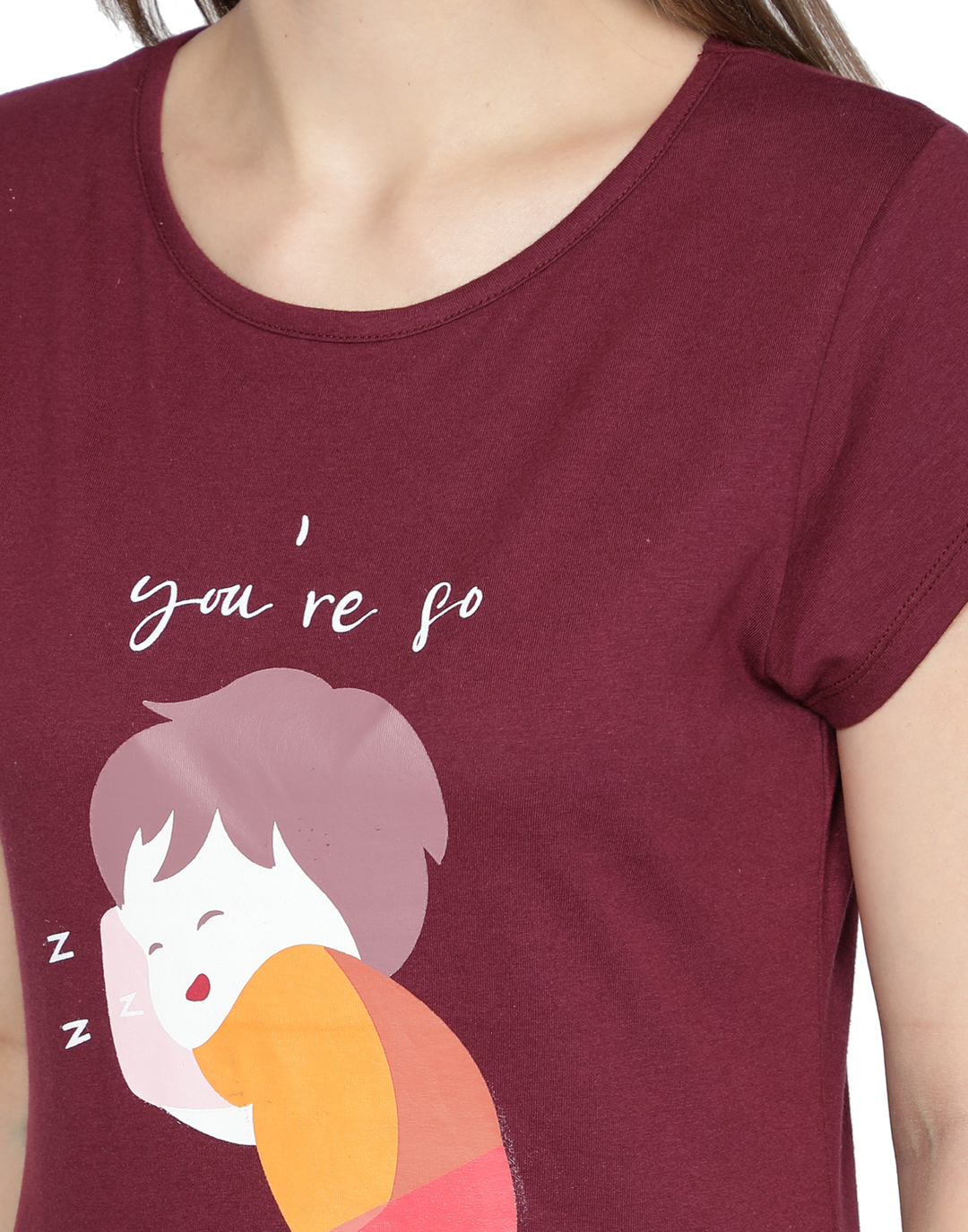 Nightwear Set -  Wine Stripe Cuff Pant