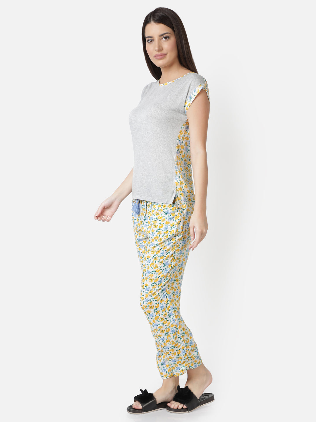 Nightwear Set - Yellow Floral Print