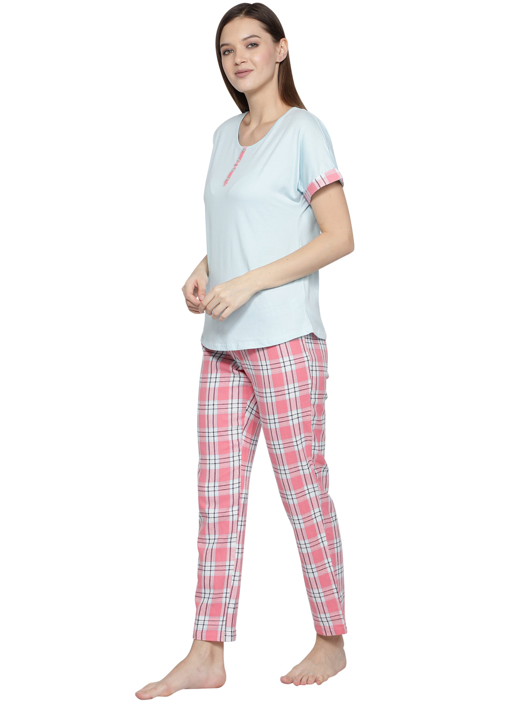 Nightwear Set -  Aqua Cuff Tee