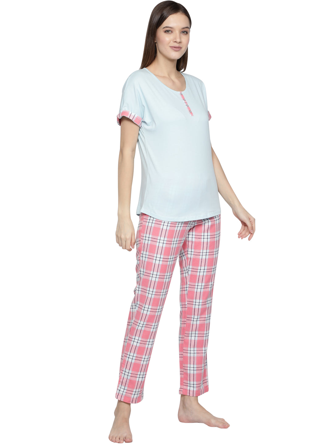 Nightwear Set -  Aqua Cuff Tee