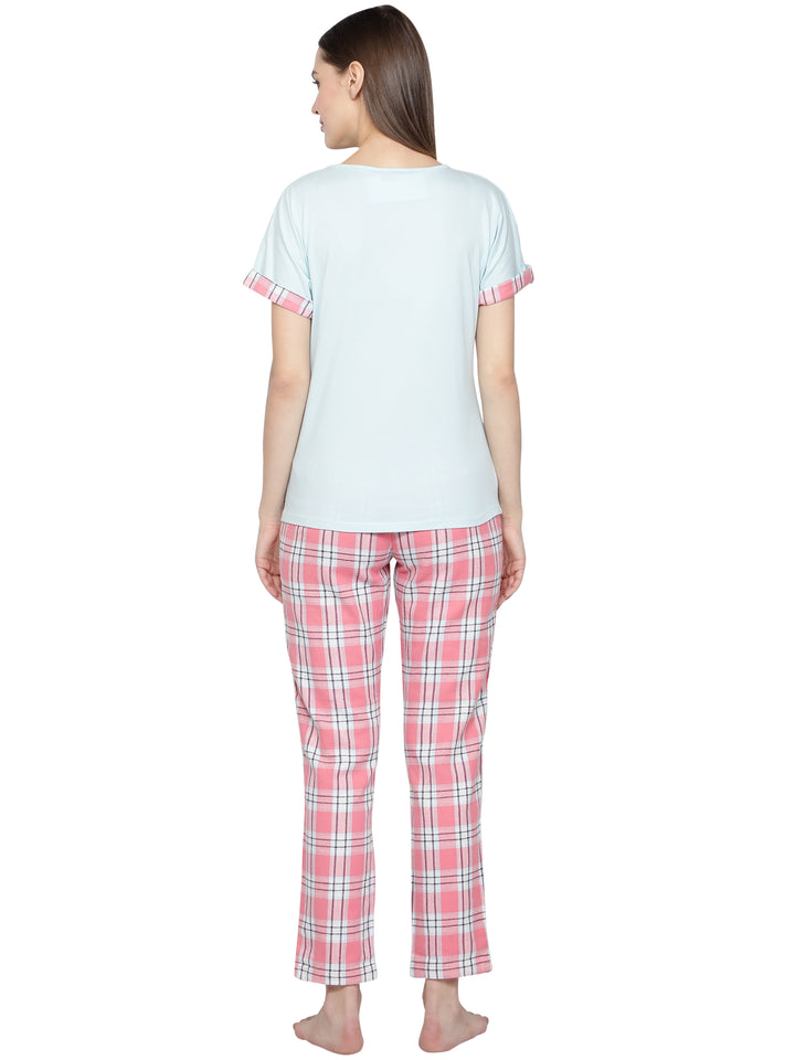 Nightwear Set -  Aqua Cuff Tee