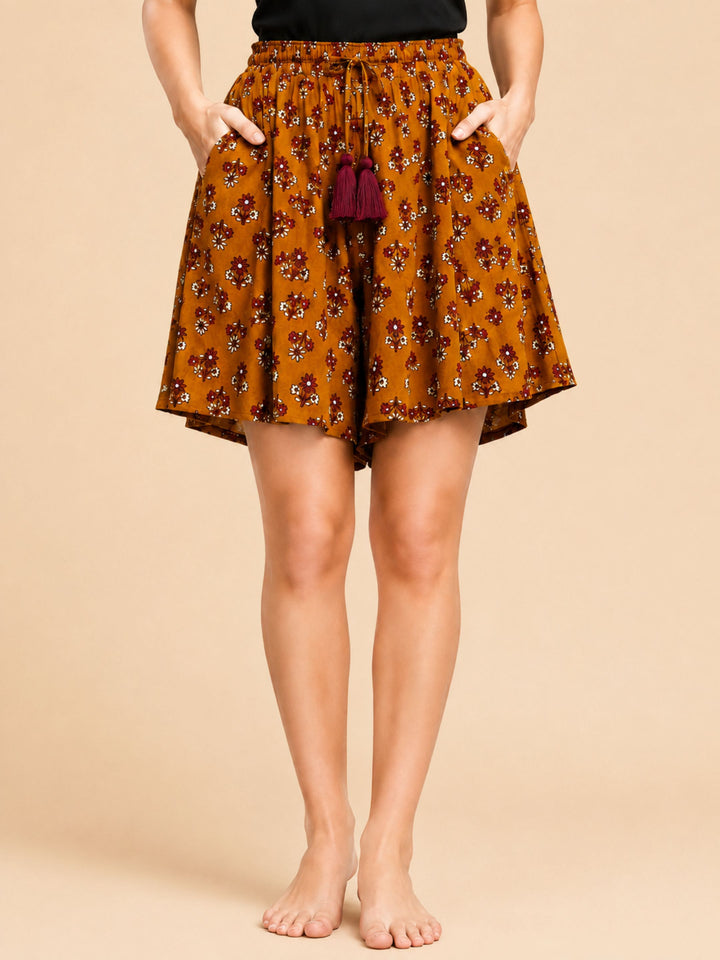 Viscose Culotte Shorts - Musted Yellow(S-XXL)