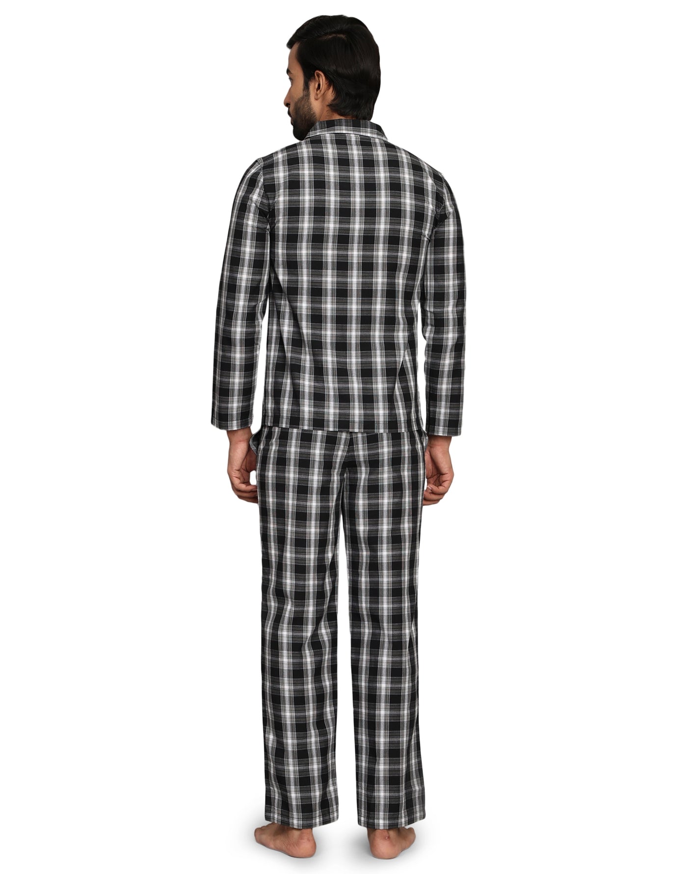 Pyjama Set for Men-Black Checks