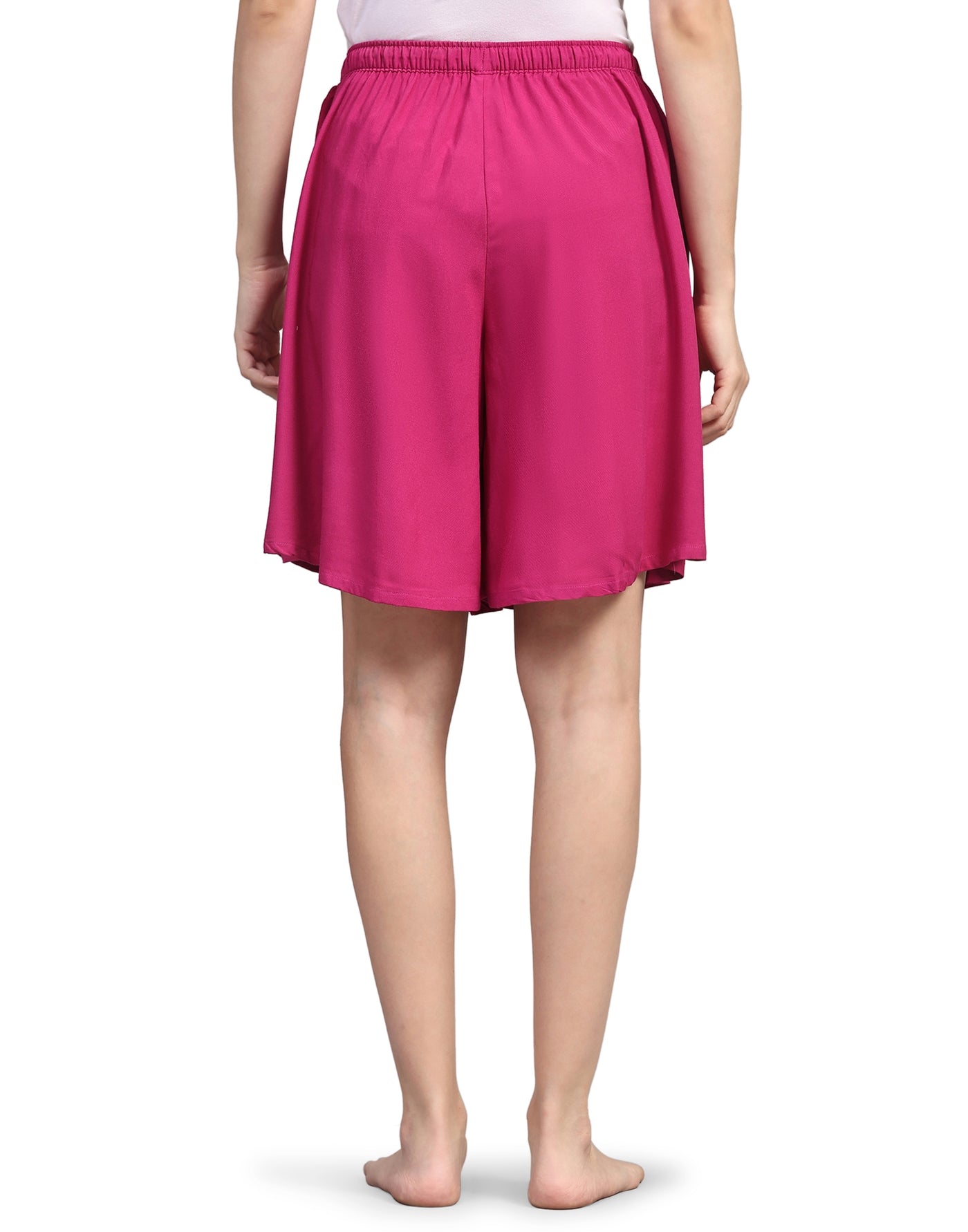 Culotte Shorts for Women-Magenta Solid