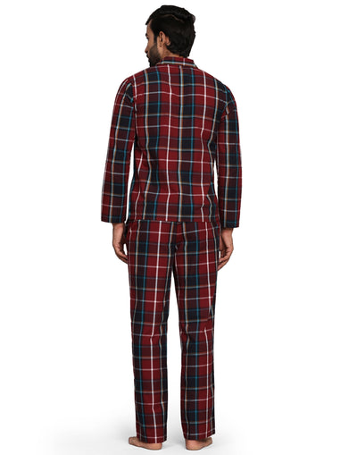 Pyjama Set for Men-Red Checks