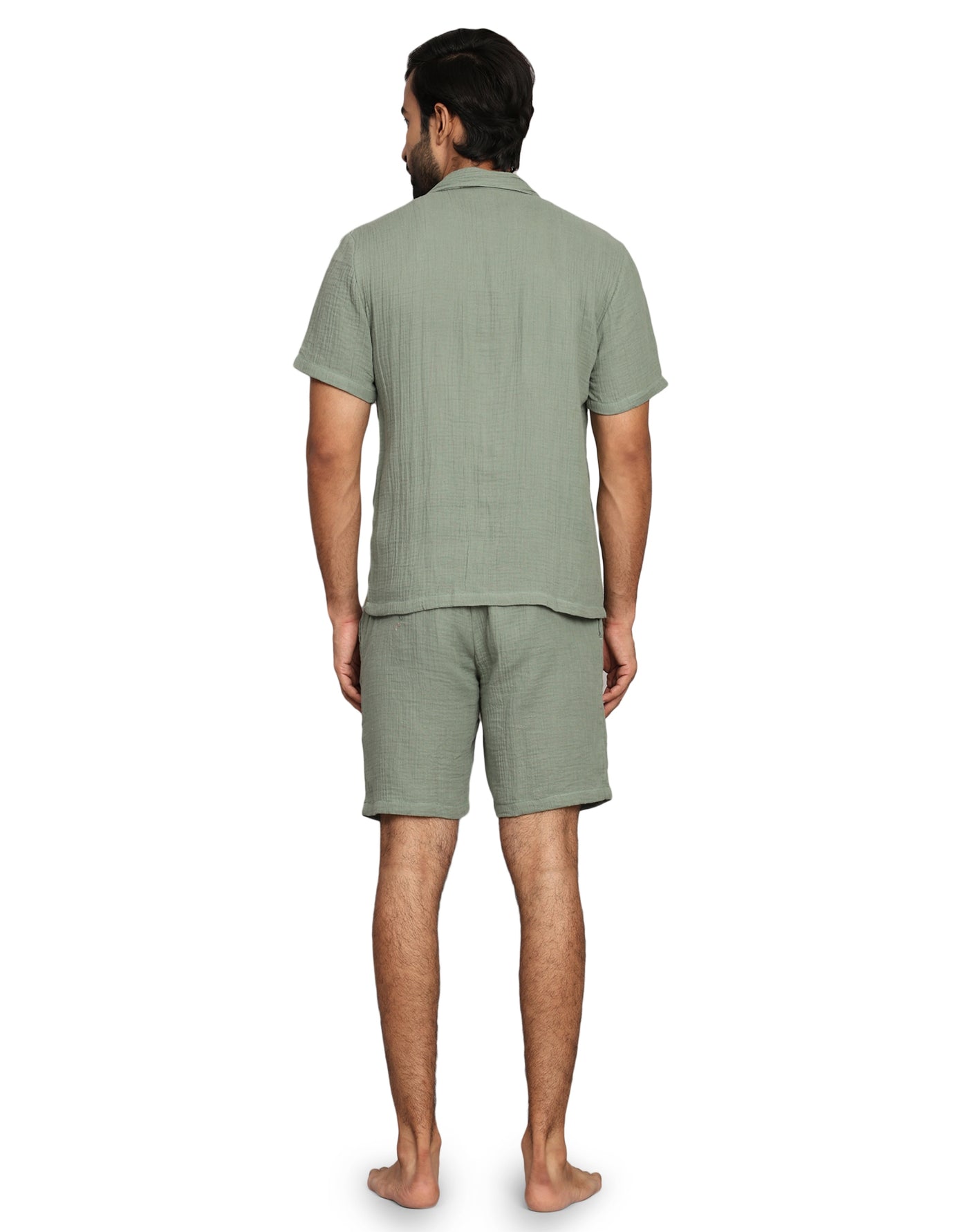 Co-ord Set for Men - Green Solid