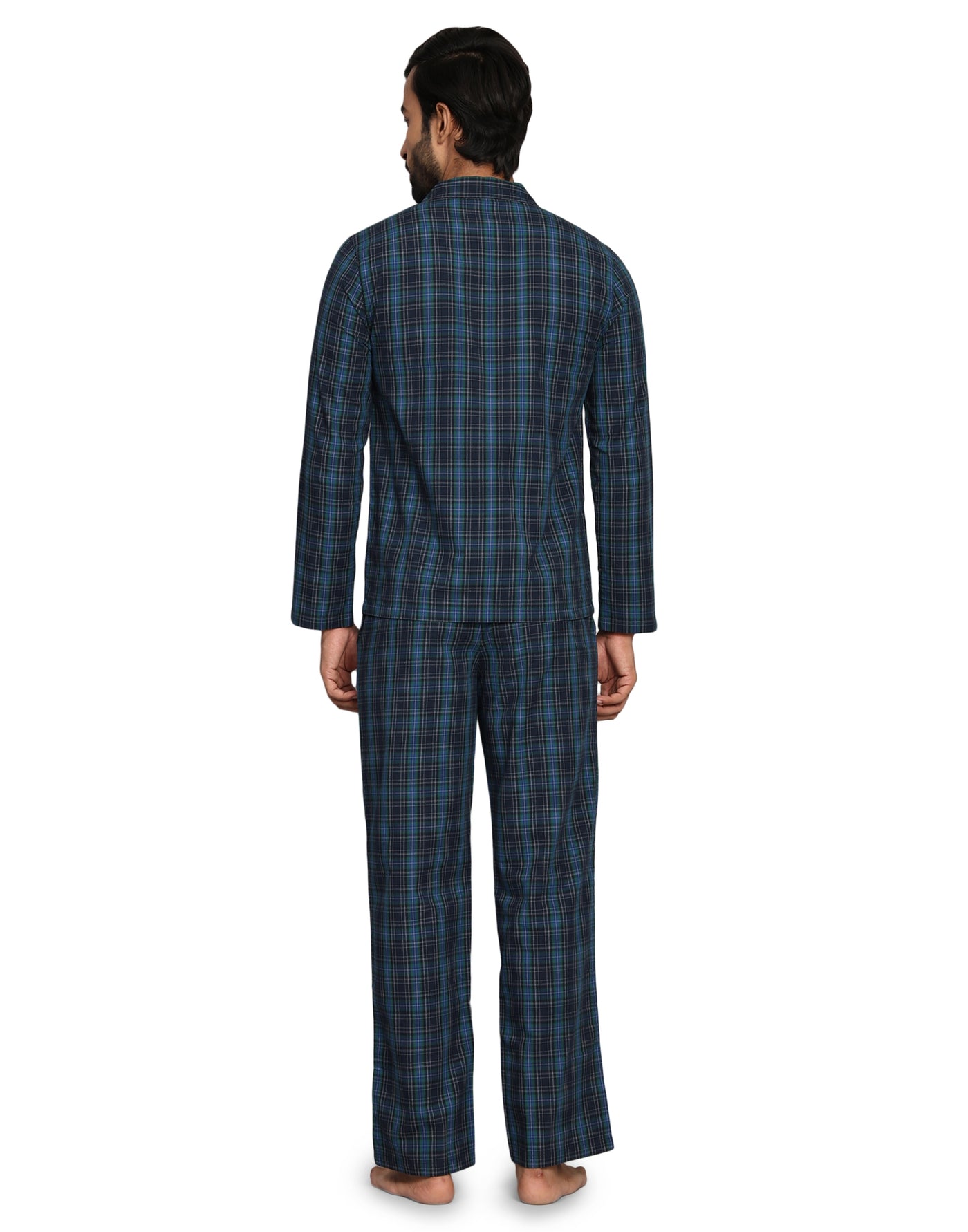 Pyjama Set for Men-Green Checks