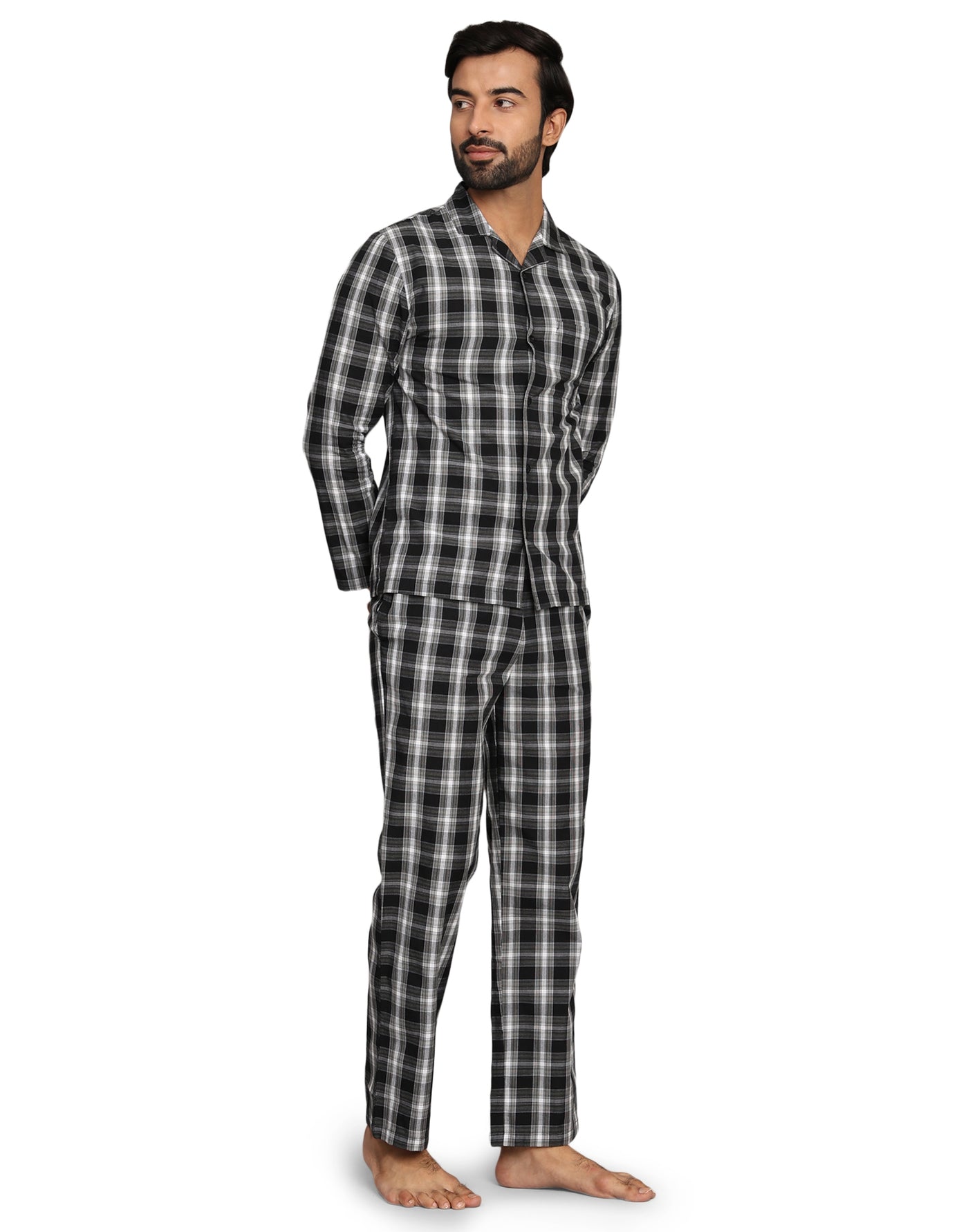 Pyjama Set for Men-Black Checks