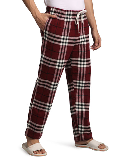 Lounge Pant for Men-Maroon Checks