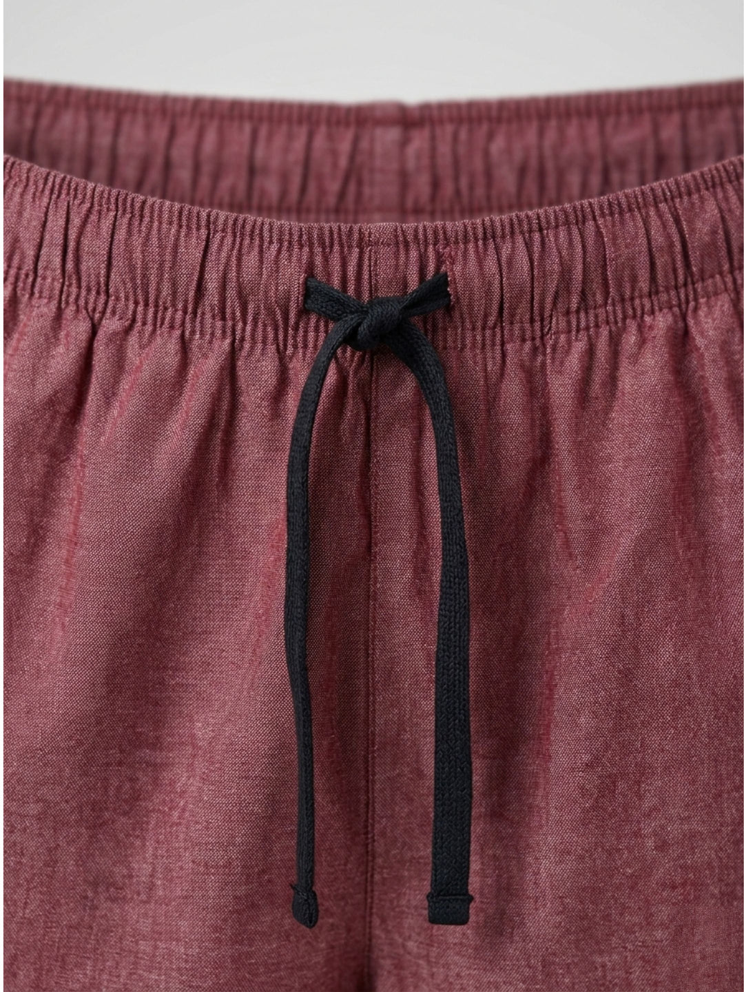 B STORIES Men's Cotton Casual Shorts with Elasticated Waistband & Drawstring- Solid Maroon