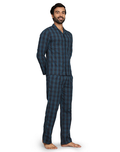 Pyjama Set for Men-Green Checks