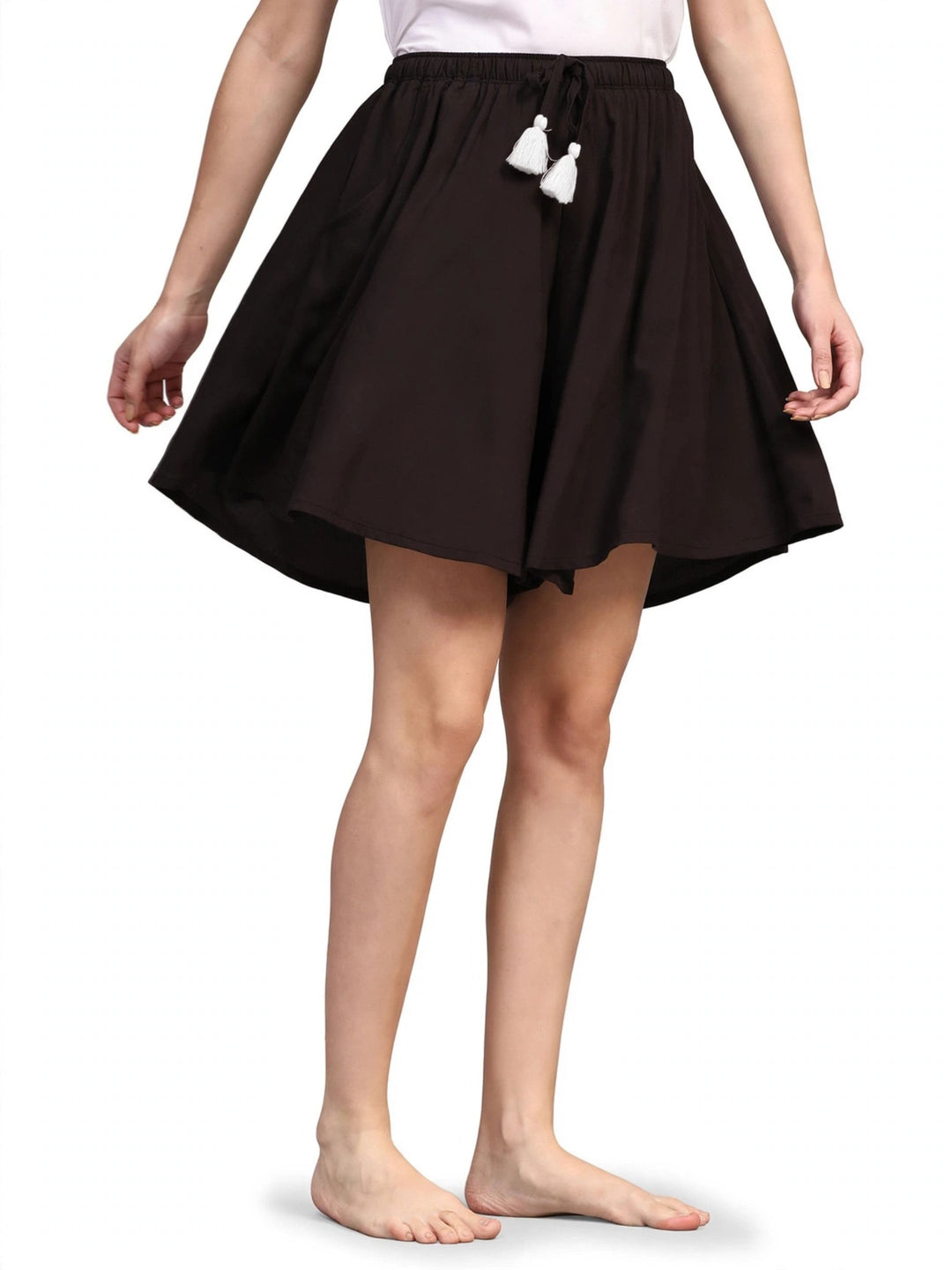 Viscose Culotte Shorts - Stable Black