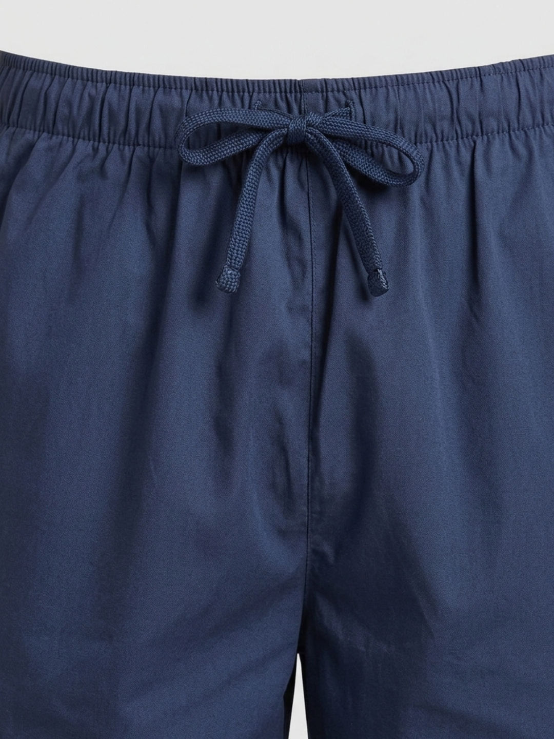 B STORIES Men's Cotton Casual Shorts with Elasticated Waistband & Drawstring - Navy Blue
