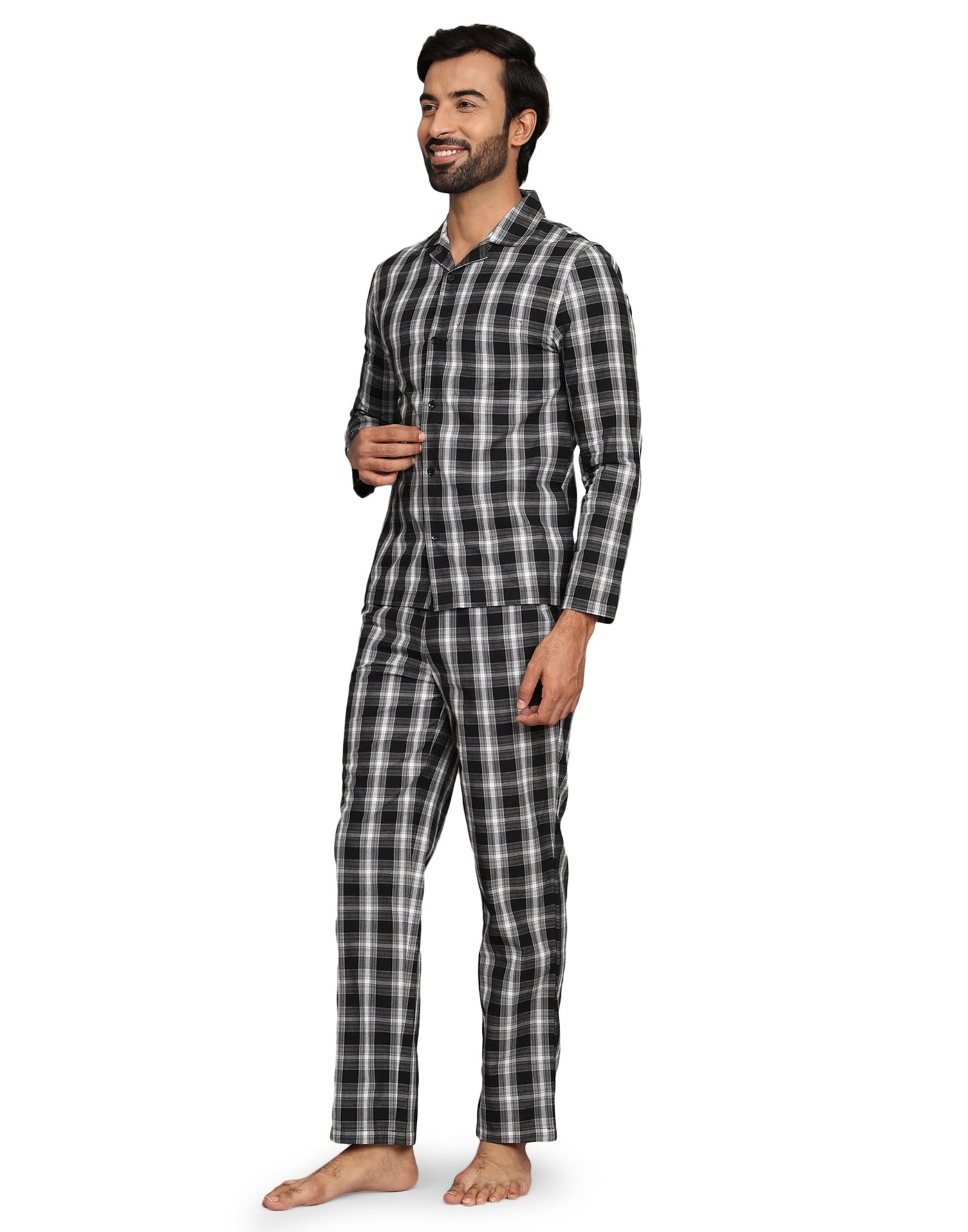 Pyjama Set for Men-Black Checks