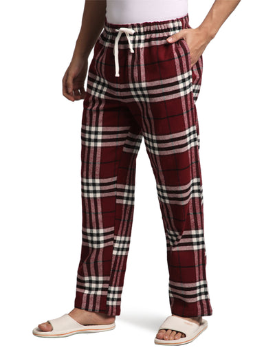 Lounge Pant for Men-Maroon Checks