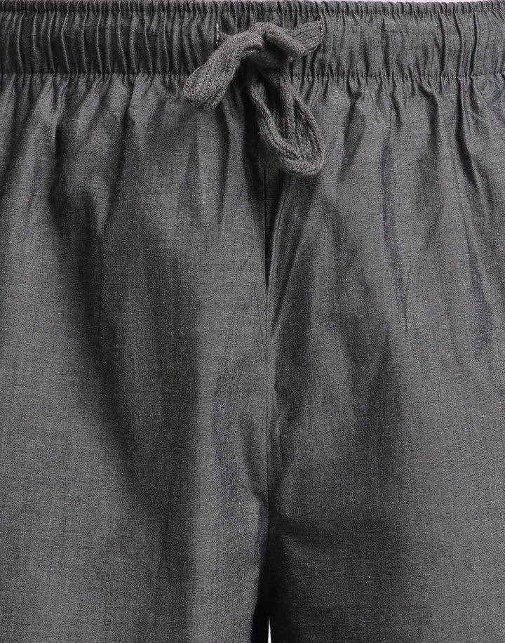 B STORIES Men's Cotton Casual Shorts with Elasticated Waistband & Drawstring- Charcoal Grey