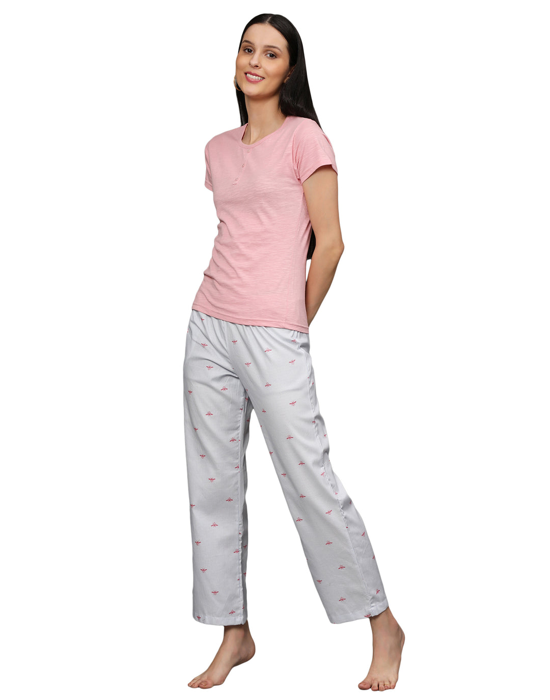 Nightwear Set - Pink Bee Print