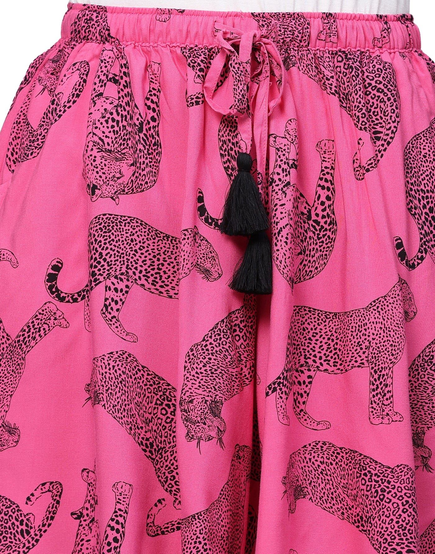 Culotte Shorts for Women-Pink Animal Print