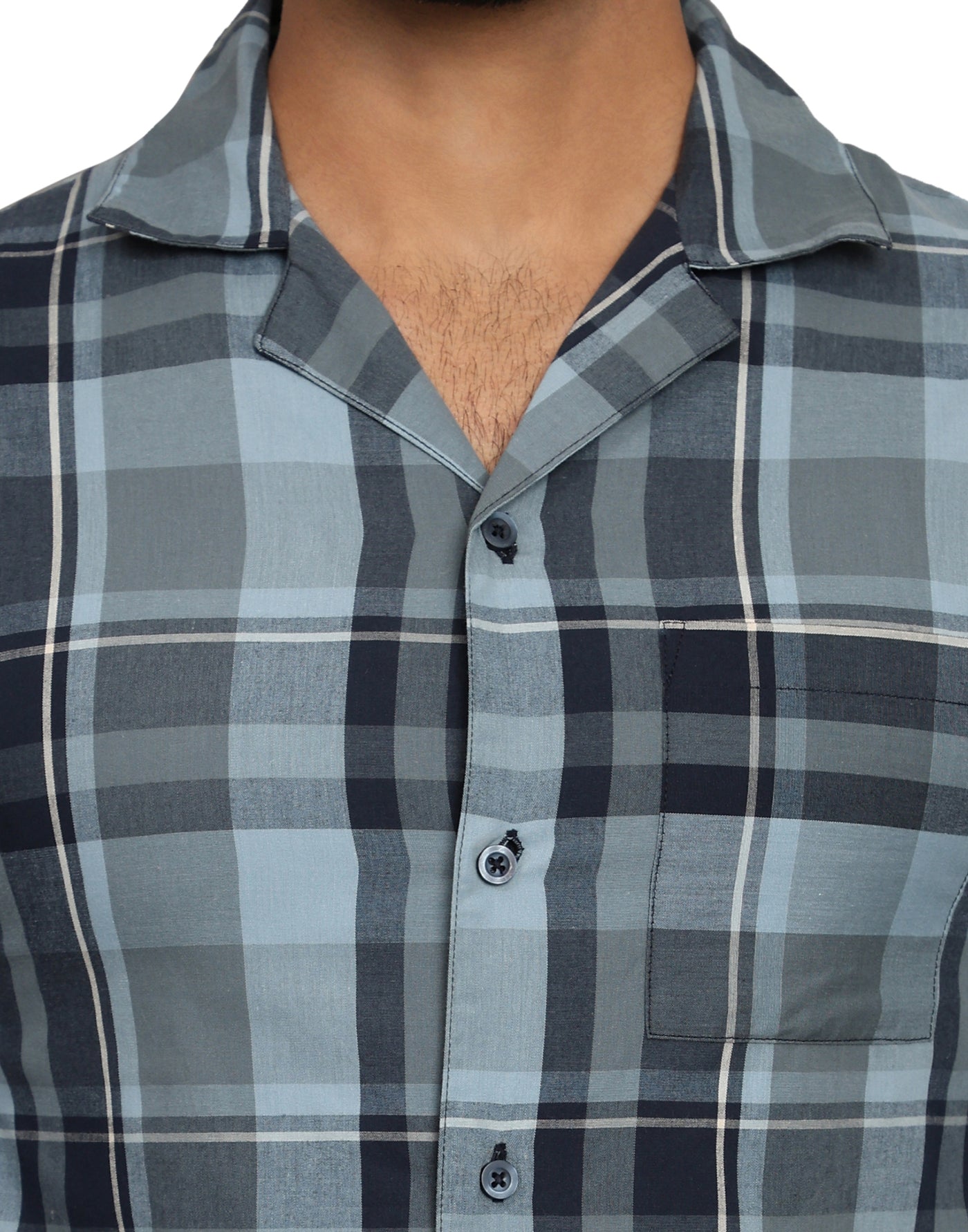 Pyjama Set for Men-Grey Checks