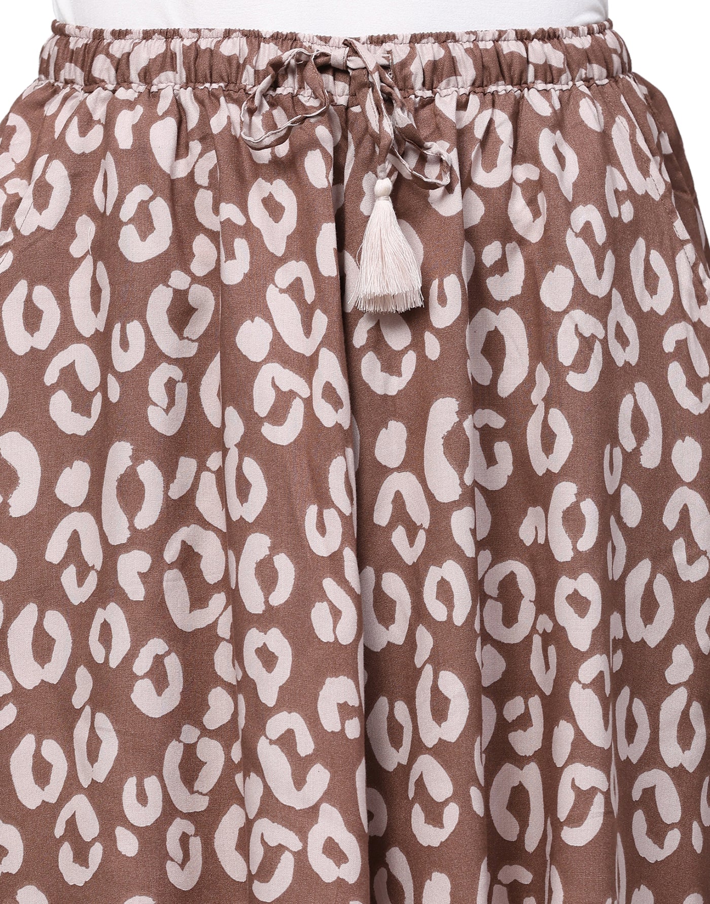 Culotte Shorts for Women-Brown Animal Print