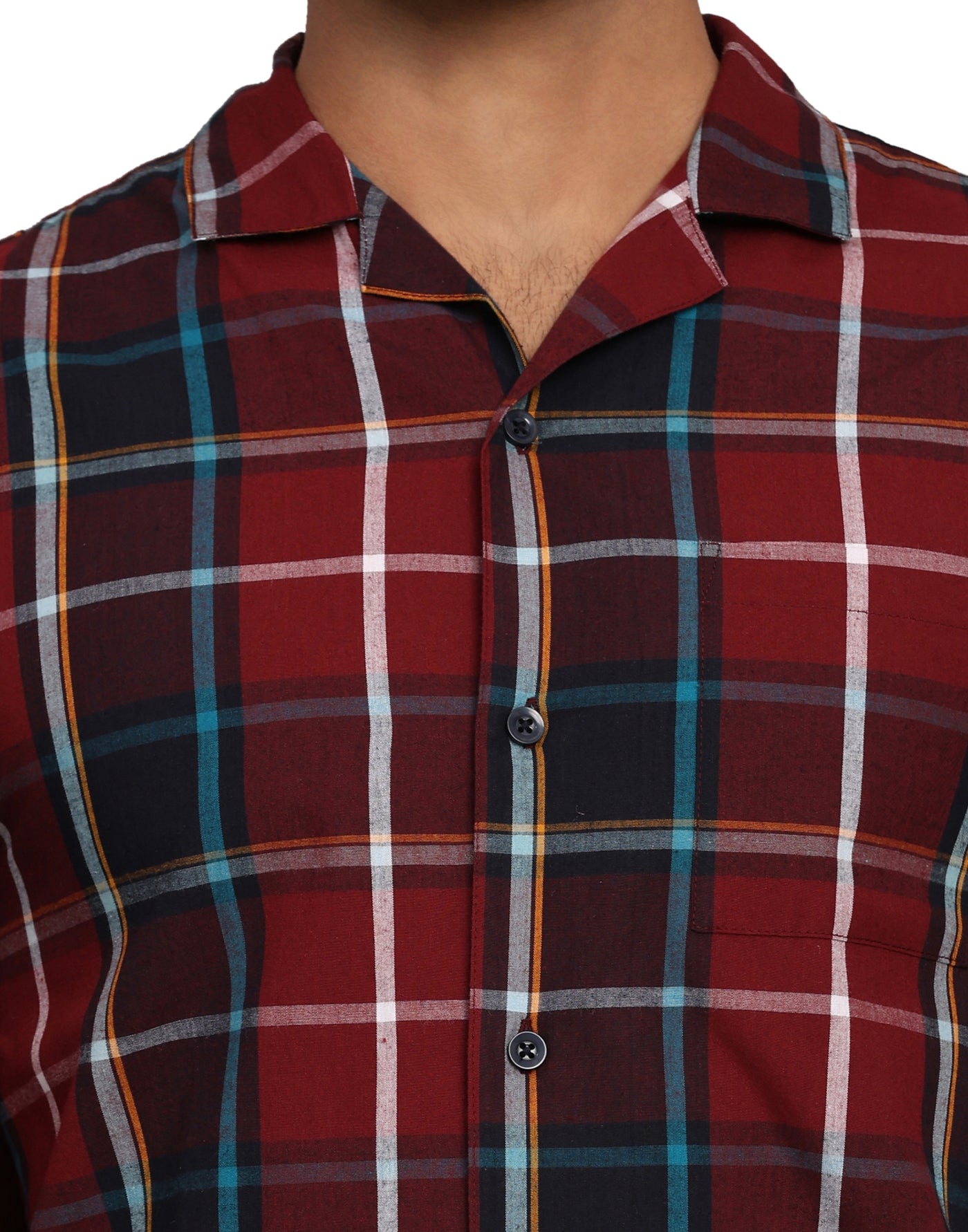 Pyjama Set for Men-Red Checks