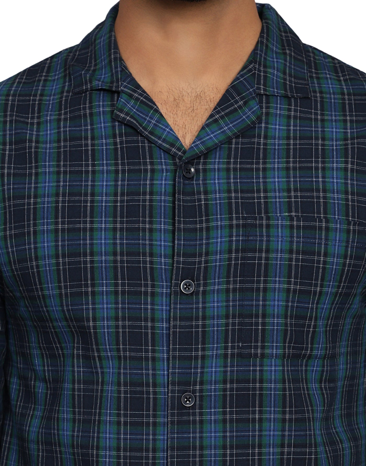 Pyjama Set for Men-Green Checks