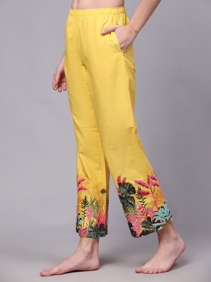 Nightwear Set - Yellow Border Print