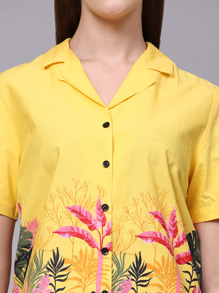 Nightwear Set - Yellow Border Print