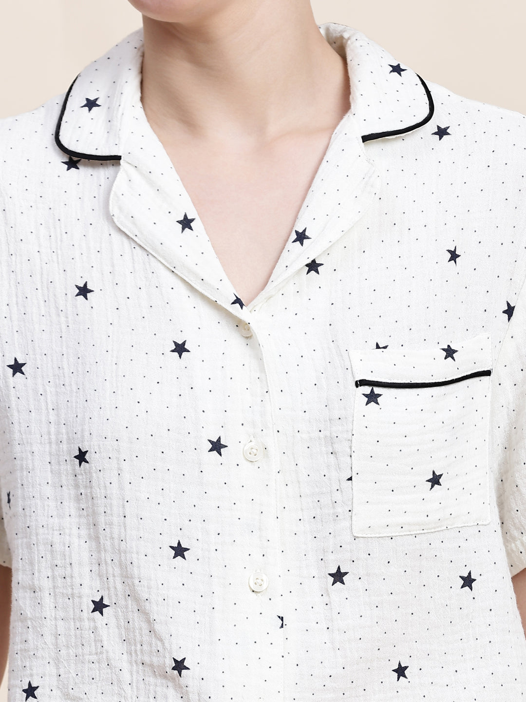 Nightwear Set - White Star Print